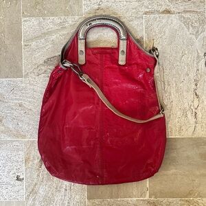 Stella McCartney Red EcoLeather Tote Bag with Tan Accents